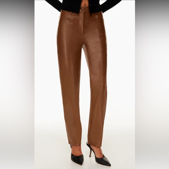 ARITZIA WILFRED REBEL PANT a straight leg leather pant - Picture 2 of 11